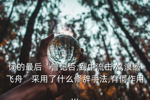 中流擊水浪遏飛舟,到中流擊水浪遏飛舟怎么意思?
