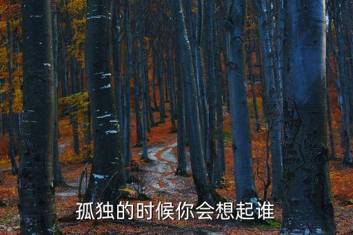 孤獨的時候你會想起誰