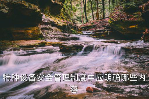 特種設備安全管理制度中應明確哪些內容