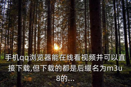 手機qq瀏覽器能在線看視頻并可以直接下載,但下載的都是后綴名為m3u8的...