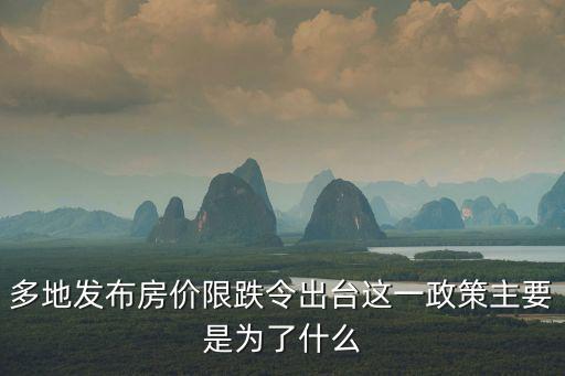 多地發(fā)布房價限跌令出臺這一政策主要是為了什么