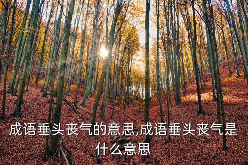 成語垂頭喪氣的意思,成語垂頭喪氣是什么意思