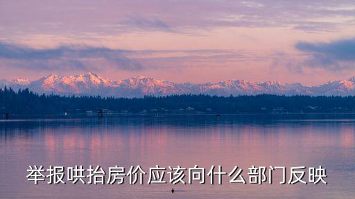 舉報哄抬房價應該向什么部門反映