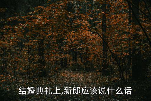 結婚典禮上,新郎應該說什么話