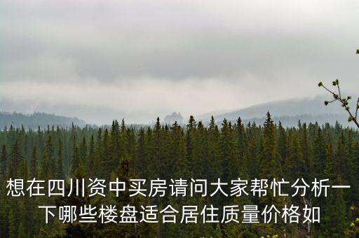 想在四川資中買房請問大家幫忙分析一下哪些樓盤適合居住質量價格如
