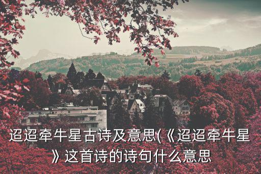 迢迢牽牛星古詩及意思(《迢迢牽牛星》這首詩的詩句什么意思