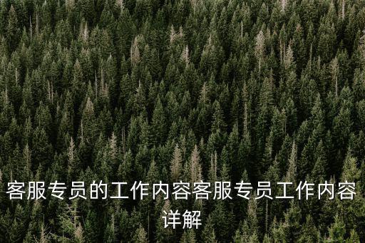 客服工作內(nèi)容,客服專(zhuān)員工作內(nèi)容逐一看懂!