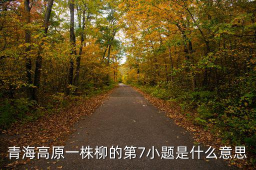 青海高原一株柳,青海高原一株柳的第7小題是什么意思?