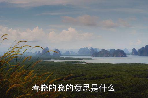 春曉的曉的意思是什么