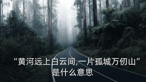 “黃河遠(yuǎn)上白云間,一片孤城萬仞山”是什么意思