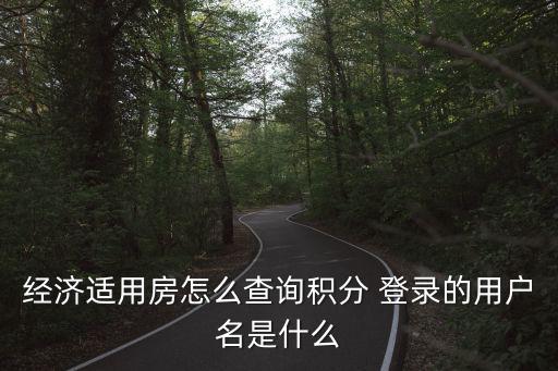 經(jīng)濟(jì)適用房怎么查詢積分 登錄的用戶名是什么