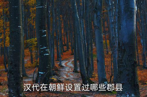 漢代在朝鮮設(shè)置過(guò)哪些郡縣