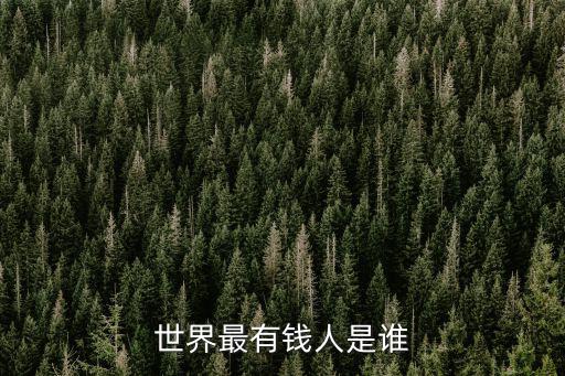 世界最有錢人是誰