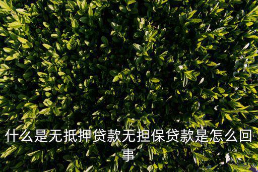 什么是無抵押貸款無擔保貸款是怎么回事