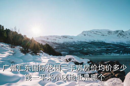 廣州匯東國際花園二手房房價均價多少錢一平米小區(qū)地址是哪個