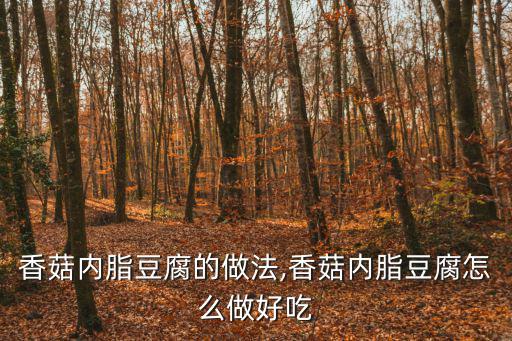 香菇內脂豆腐的做法,香菇內脂豆腐怎么做好吃