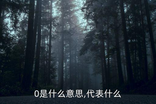 0是什么意思,代表什么