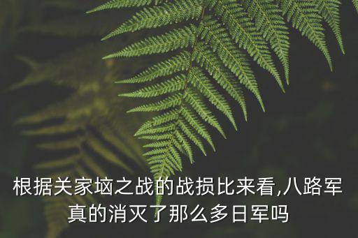華北治安戰,關家之戰:八路軍消滅那么多日軍嗎?