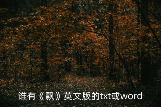 飄的英文,《飄》英文名:忘卻的太多了，