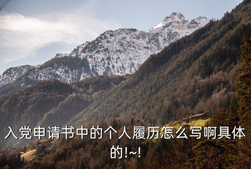 入黨申請(qǐng)書中的個(gè)人履歷怎么寫啊具體的!~!