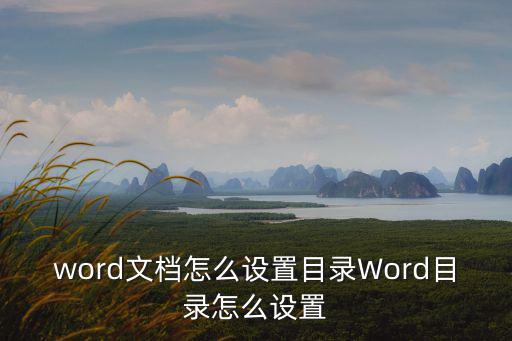 word文檔怎么設(shè)置目錄Word目錄怎么設(shè)置