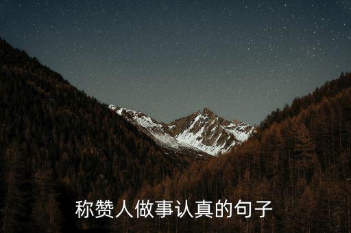 稱贊人做事認真的句子