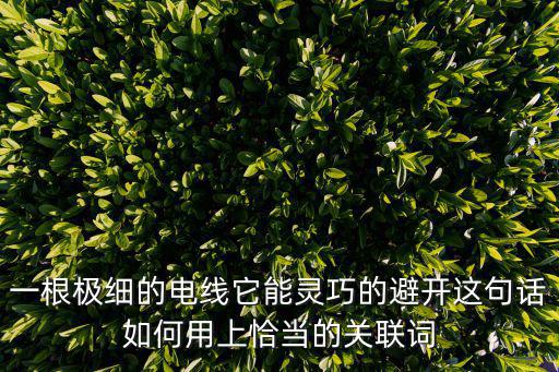 一根極細的電線它能靈巧的避開這句話如何用上恰當?shù)年P(guān)聯(lián)詞