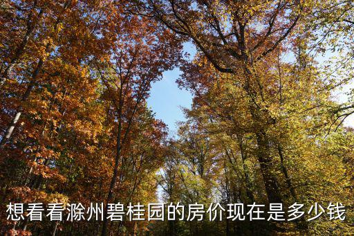 想看看滁州碧桂園的房?jī)r(jià)現(xiàn)在是多少錢