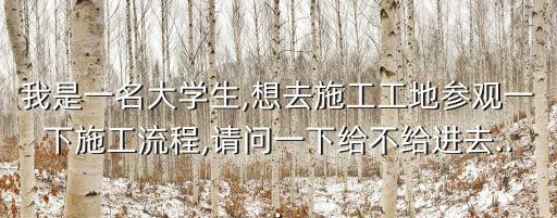 我是一名大學生,想去施工工地參觀一下施工流程,請問一下給不給進去...