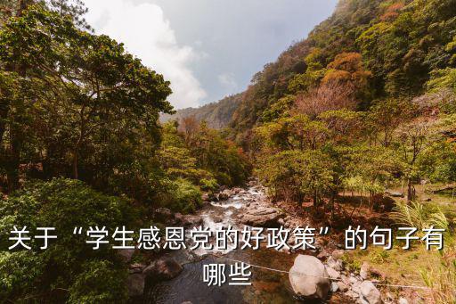 關于“學生感恩黨的好政策”的句子有哪些