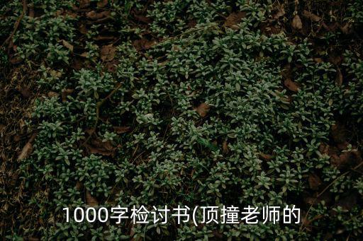 1000字檢討書(頂撞老師的