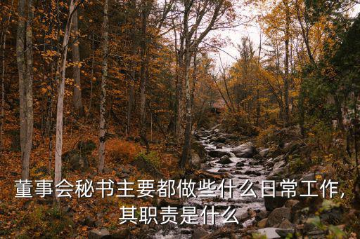 董事會秘書主要都做些什么日常工作,其職責是什么