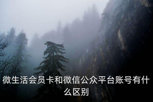 微生活會員卡和微信公眾平臺賬號有什么區(qū)別