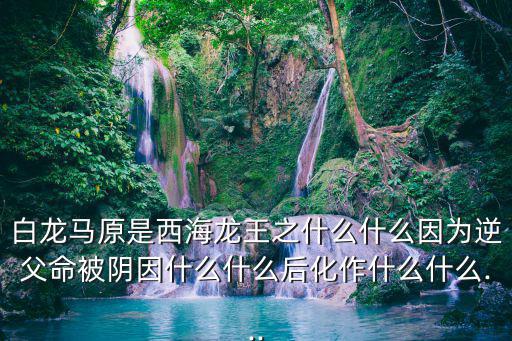 白龍馬原是,取經回來白龍馬來歷揭曉