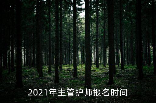 2021年主管護師報名時間