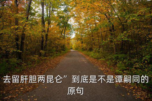 去留肝膽兩昆侖”到底是不是譚嗣同的原句