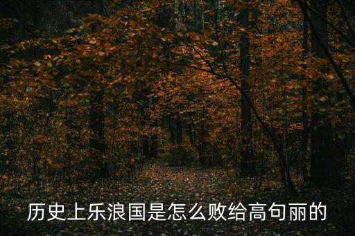 歷史上樂(lè)浪國(guó)是怎么敗給高句麗的