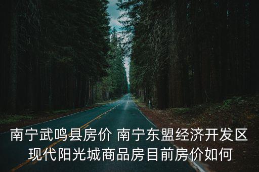南寧武鳴縣房價 南寧東盟經(jīng)濟開發(fā)區(qū) 現(xiàn)代陽光城商品房目前房價如何