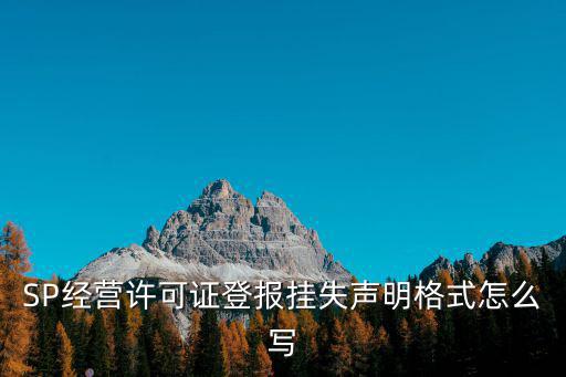 SP經營許可證登報掛失聲明格式怎么寫