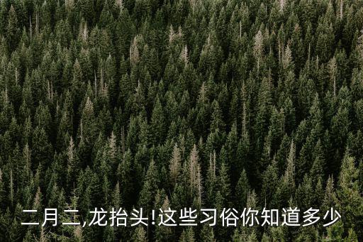 二月二的習(xí)俗,二月二龍?zhí)ь^有何習(xí)俗?