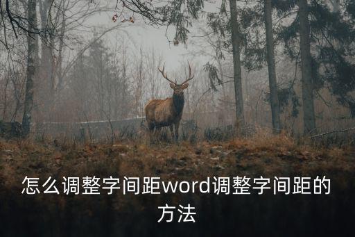 字間距怎么調,怎么調整wordword字間距?