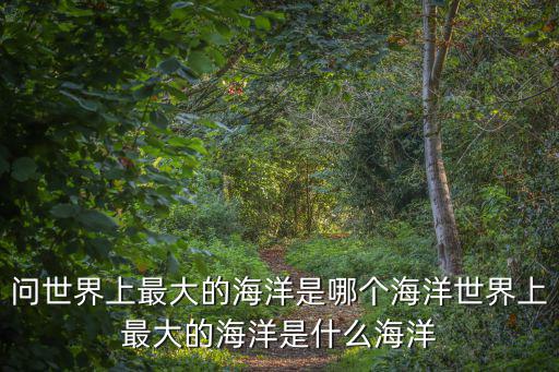 問世界上最大的海洋是哪個海洋世界上最大的海洋是什么海洋