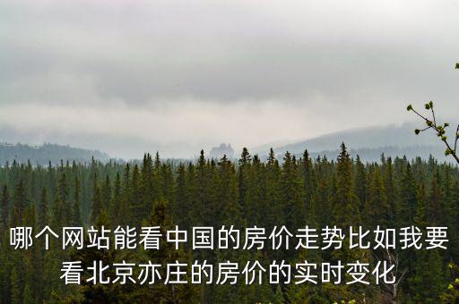 哪個網站能看中國的房價走勢比如我要看北京亦莊的房價的實時變化