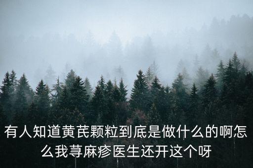 參芪顆粒的功效與作用，有人知道黃芪顆粒到底是做什么的啊怎么我蕁麻疹醫生還開這個呀