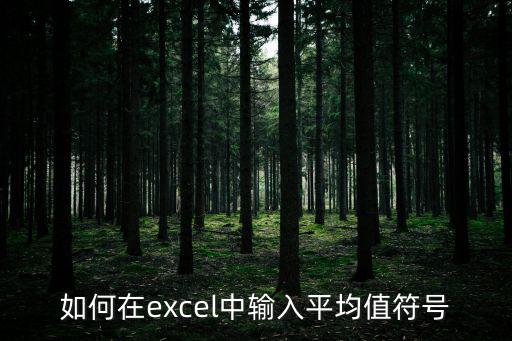 如何在excel中輸入平均值符號