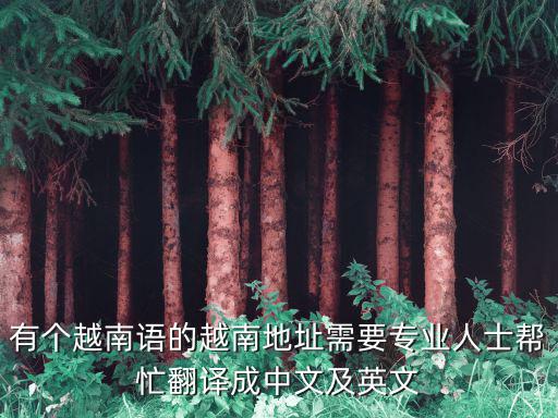 越南英文,越南地址英文翻譯在即