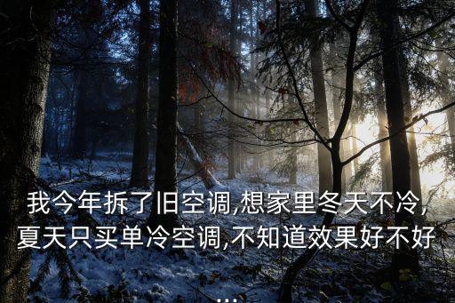 我今年拆了舊空調(diào),想家里冬天不冷,夏天只買單冷空調(diào),不知道效果好不好...