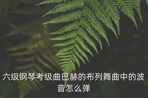 波音怎么彈,第四級(jí)鋼琴考級(jí)曲:巴赫布列舞曲改編