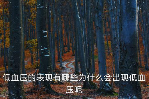 低血壓的表現有哪些為什么會出現低血壓呢