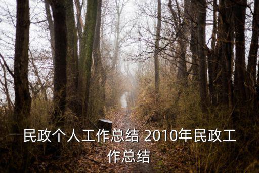 民政個(gè)人工作總結(jié) 2010年民政工作總結(jié)